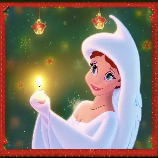 AI art Christmas card with a cute Christmas angel